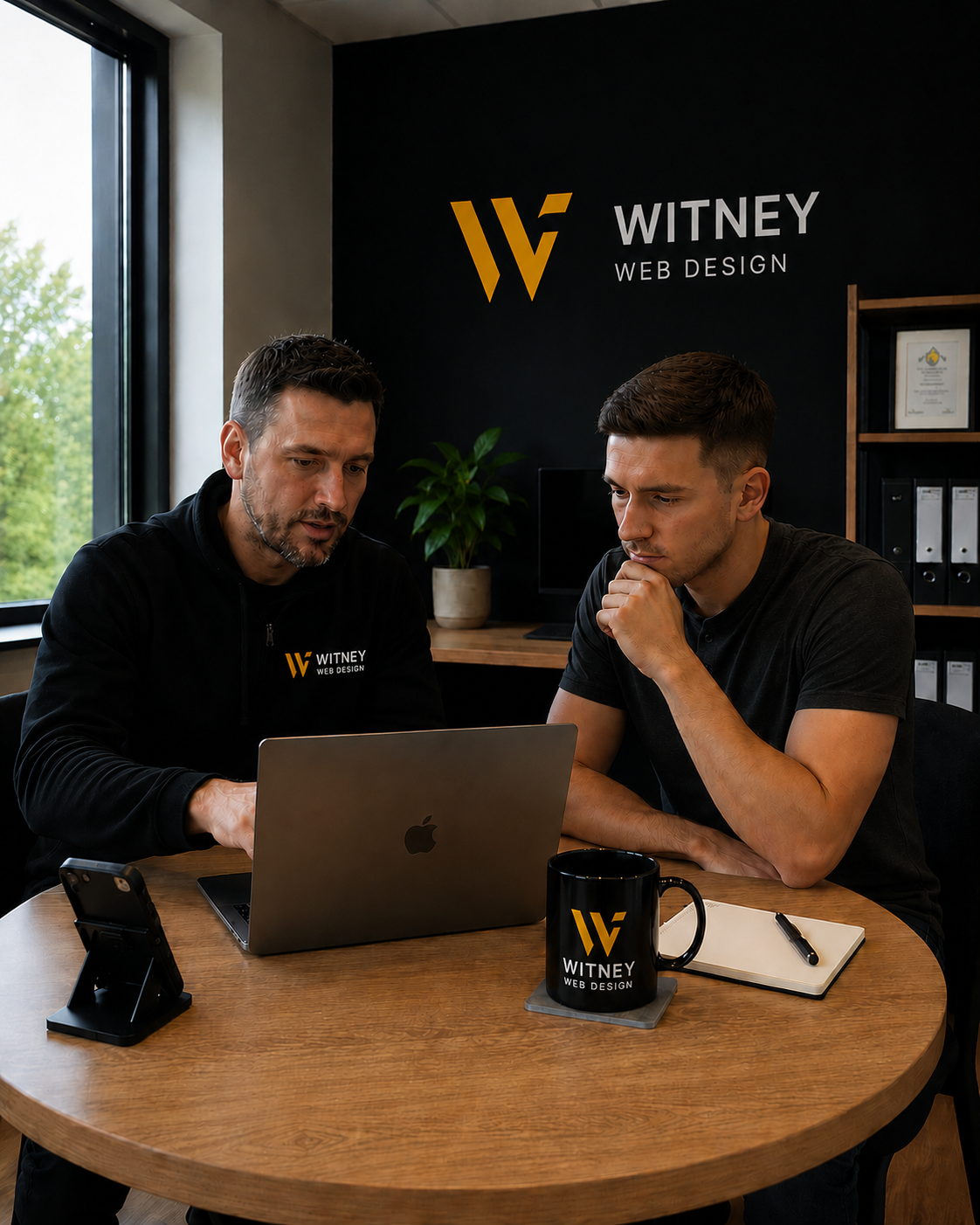 The Witney Web Design team collaborating on a website project in our West Oxfordshire office